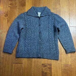 L.L. Bean Fisherman Cable Knit SweaterXL Wool Blend Outdoor Gorpcore Blue Gray